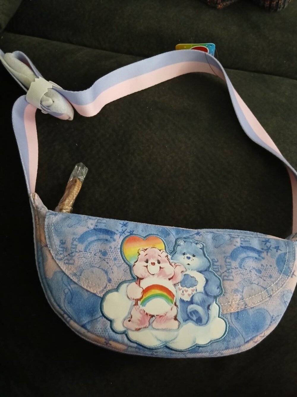 Care Bears Cheer Bear & Grumpy Bear Convertible Sling Crossbody / Belt Bag NWT